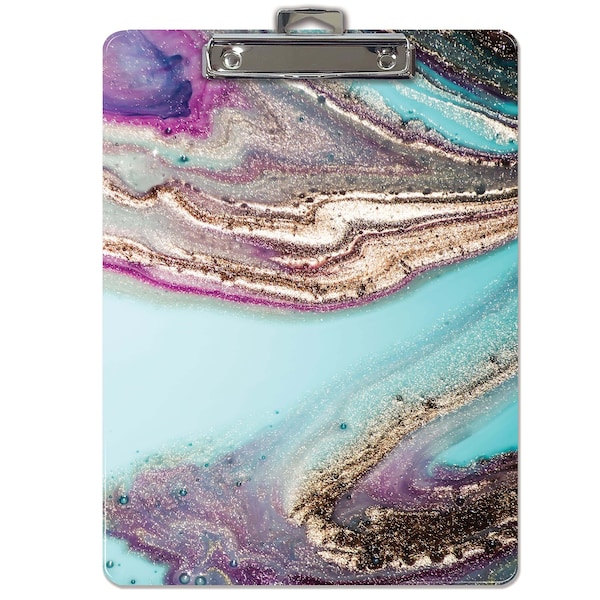 Better Office Products Fashion Clipboard, Marble Design, A4 Letter Size, 12.5in. x 9in. Wooden Clipboard, Low Profile Clip 45059 - main